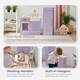 image 4 of Teamson Kids Little Chef Chester Play Kitchen in Purple with Fridge, Stove, 12 Accessories, Shelves & Hooks