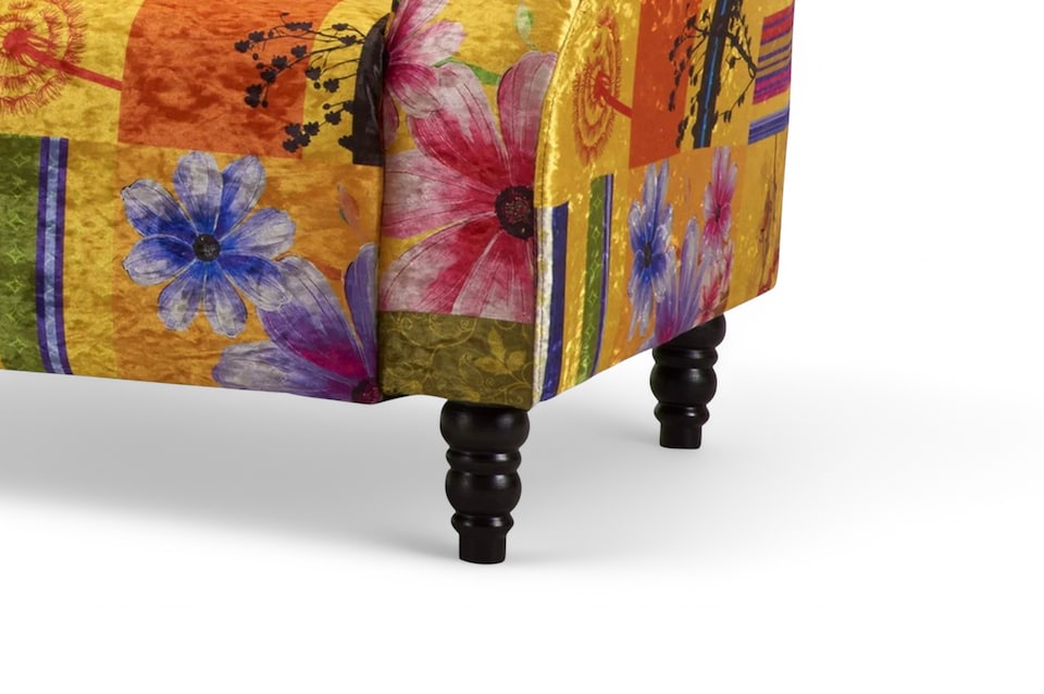 image 1 of Fabric Gold Patchwork 2 Seater Sofa AVICI SHOUT
