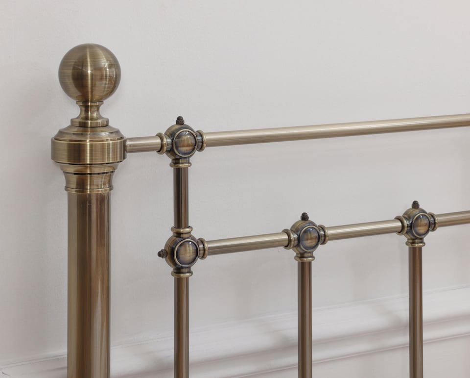 image 1 of 5ft King Size Brass Finish,Traditional Antique Victorian Metal Bedstead Bed Frame