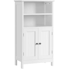 Yaheetech 5-Tier Bathroom Floor Cabinet with Double Door White White