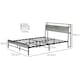 image 3 of HOMCOM LED King Bed Frame with Charging Station, 150 x 200cm, Cement Grey