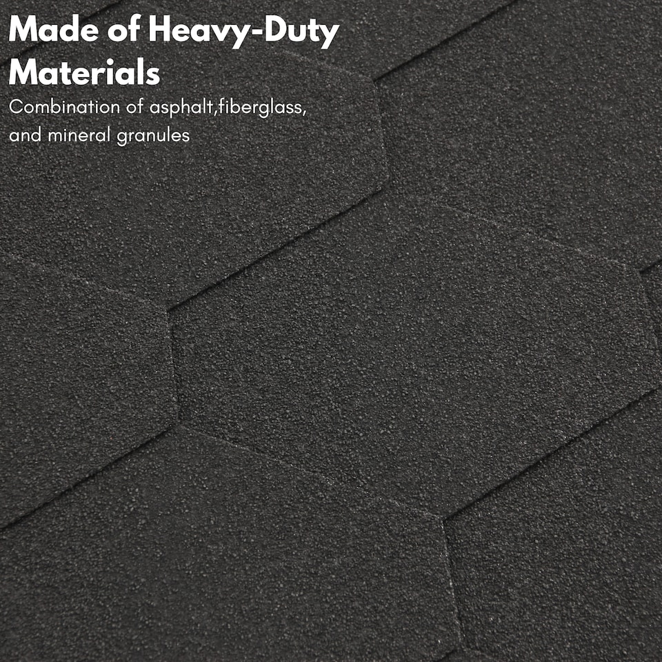 image 1 of Premium Asphalt Roof Shingles - Hexagonal Shape Design 80 x 31.5 cm Weather Resistant Roofing Felt (25 Pcs)