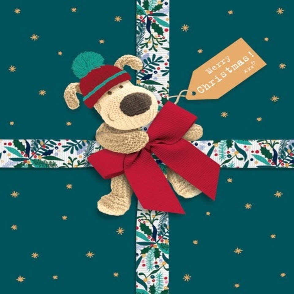 image 1 of Boofle Wrapped as Gift Christmas Card