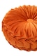 image 2 of Living and Home Round Pleated Pumpkin Velvet Cushion, Orange, 45cm | Orange