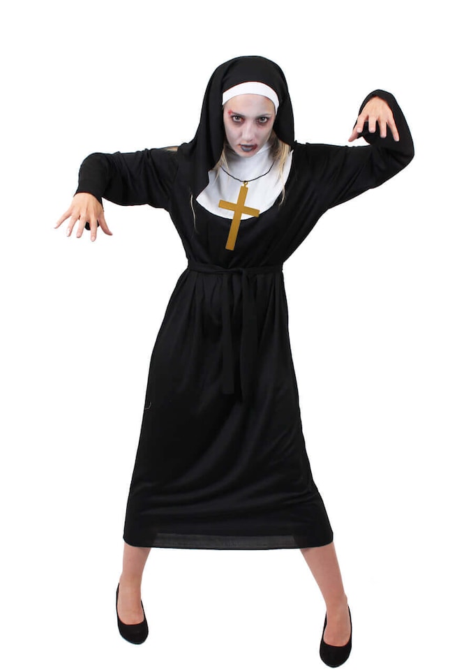 Adults Zombie Nun Costume | Black | S