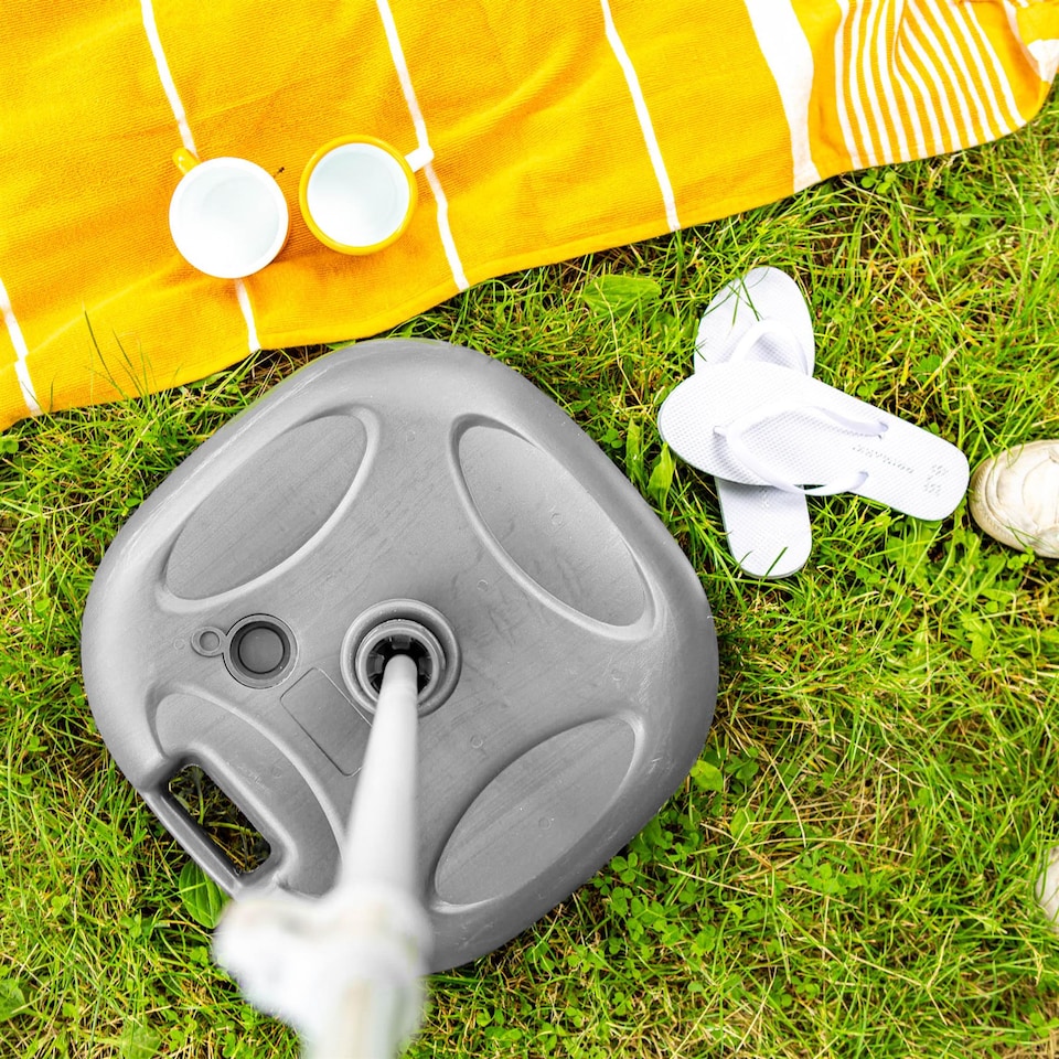 image 1 of Harbour Housewares Plastic Fillable Parasol Base - 20 Litre - Grey