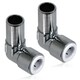 image 1 of SPARES2GO 15mm x 10mm Pushfit Radiator Valve Chrome Reducing Elbow Stem Compression x 2