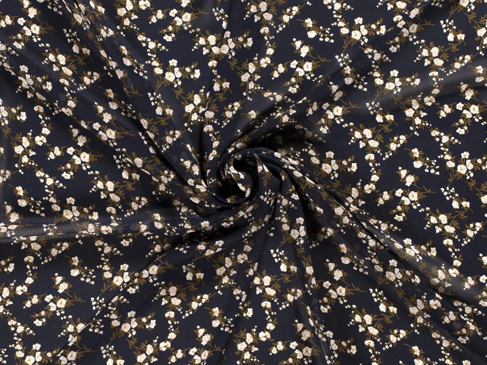 Navy Sheer Chiffon Fabric for Dressmaking, 140cm / 55" Wide - per metre