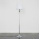 image 2 of ValueLights Faulkner Polished Silver Floor Lamp with Medium White Tapered Shade and E27 GLS LED 10W Warm White 3000K Bulb White