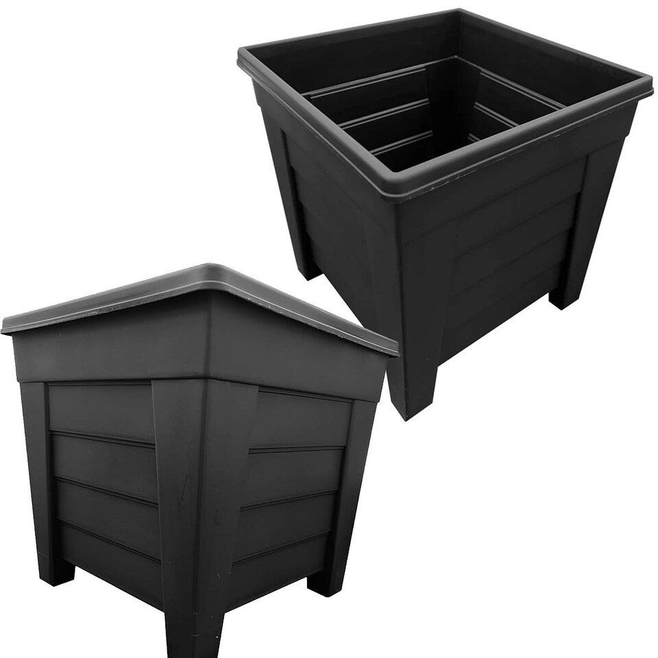 image 1 of 2 x Black 33cm Spacious Grosvenor Flower Plant Pots For Home & Garden Black