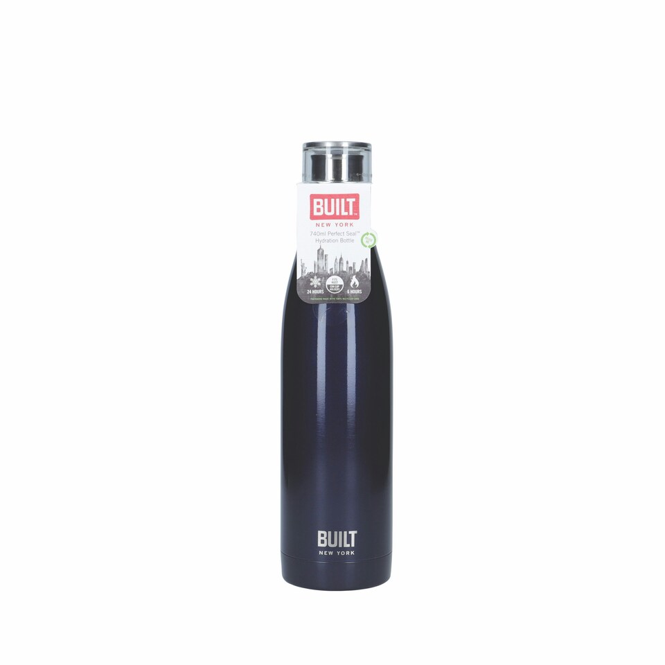 image 1 of BUILT Double Walled 740ml Water Bottle and 590ml Double Walled Travel Mug Set - Midnight Blue Blue | ONE SIZE