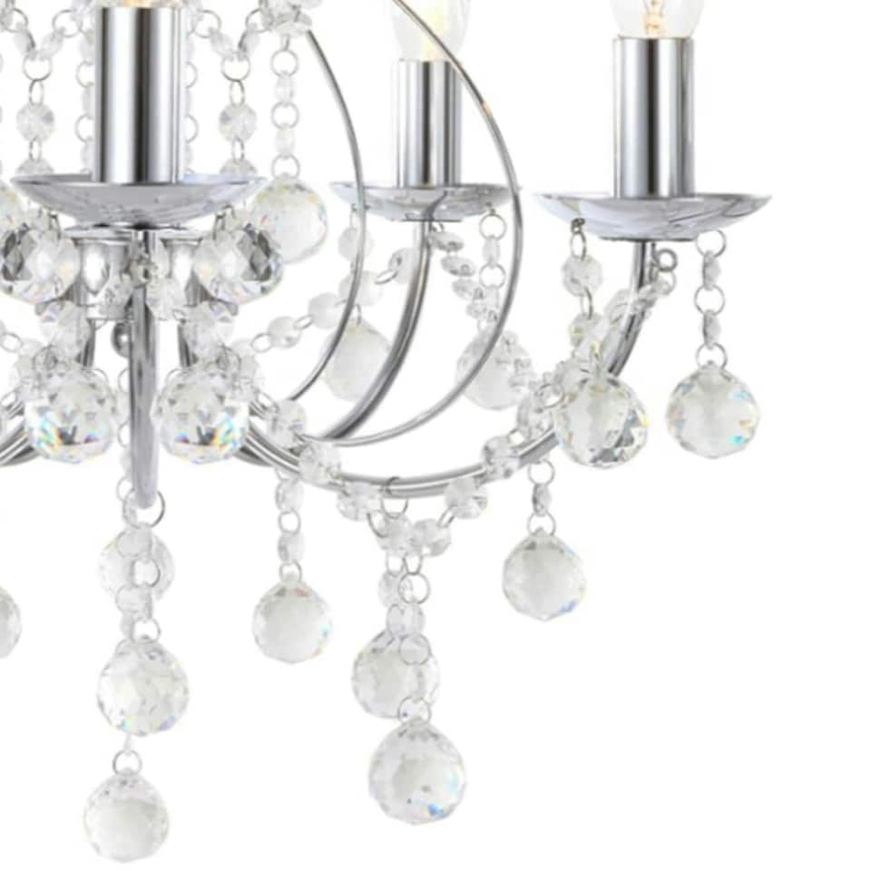 image 1 of First Choice Lighting Chrome 5 Light Crystal Chandelier Chrome | Clear