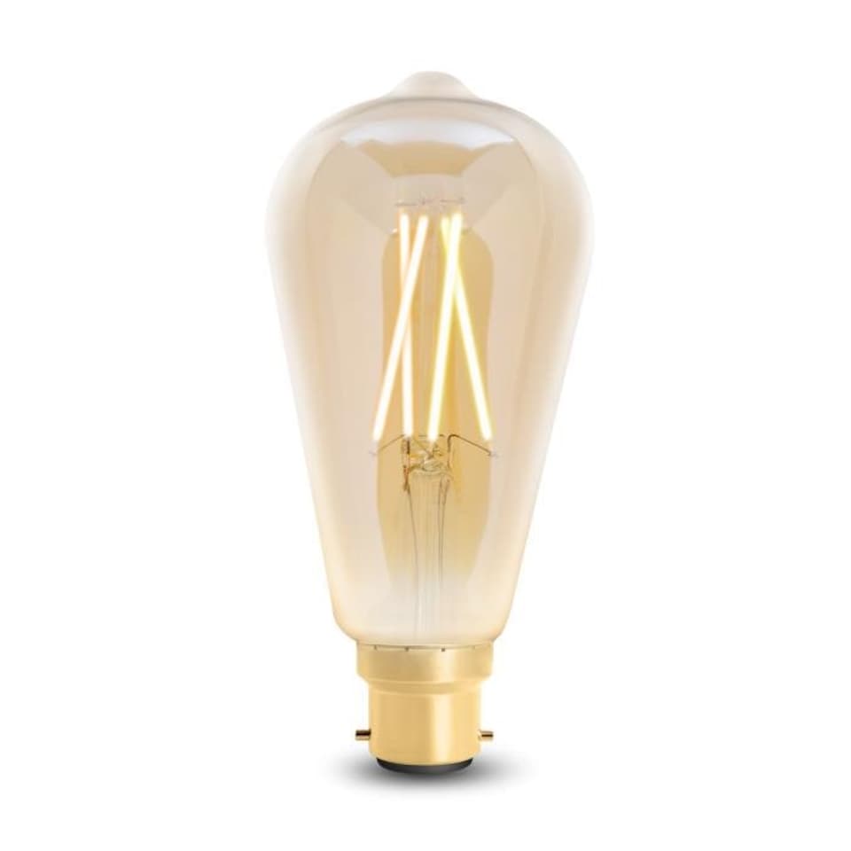 image 1 of WiZ B22 ST64 Bayonet Filament Dimmable Amber Lightbulb