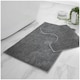 image 4 of VELVETIO Shiny Sparkling Bath Set Anti Slip Pedestal Mat Bathroom Rugs Cream