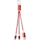 image 1 of 4 in 1 Recycled Aluminium Keyring Charging Cable - Red - One Size