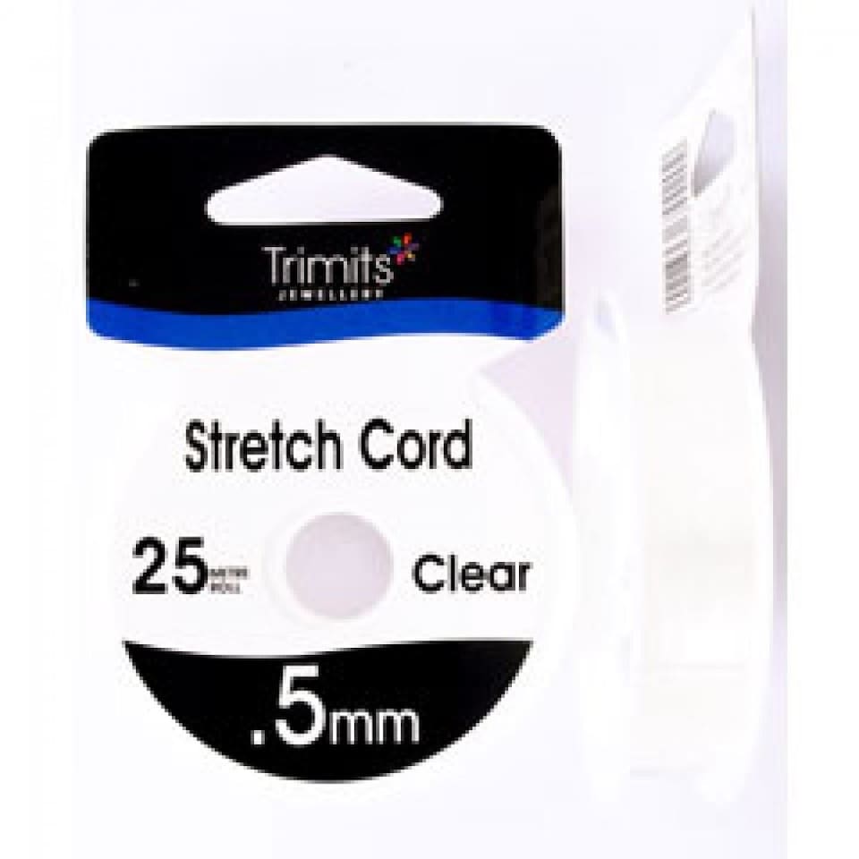 Trimits Clear Stretch Elastic Cord, 25m per ball - metre roll