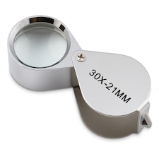 30x Magnifying Glass, Stainless Steel Folding Loupe Magnifier