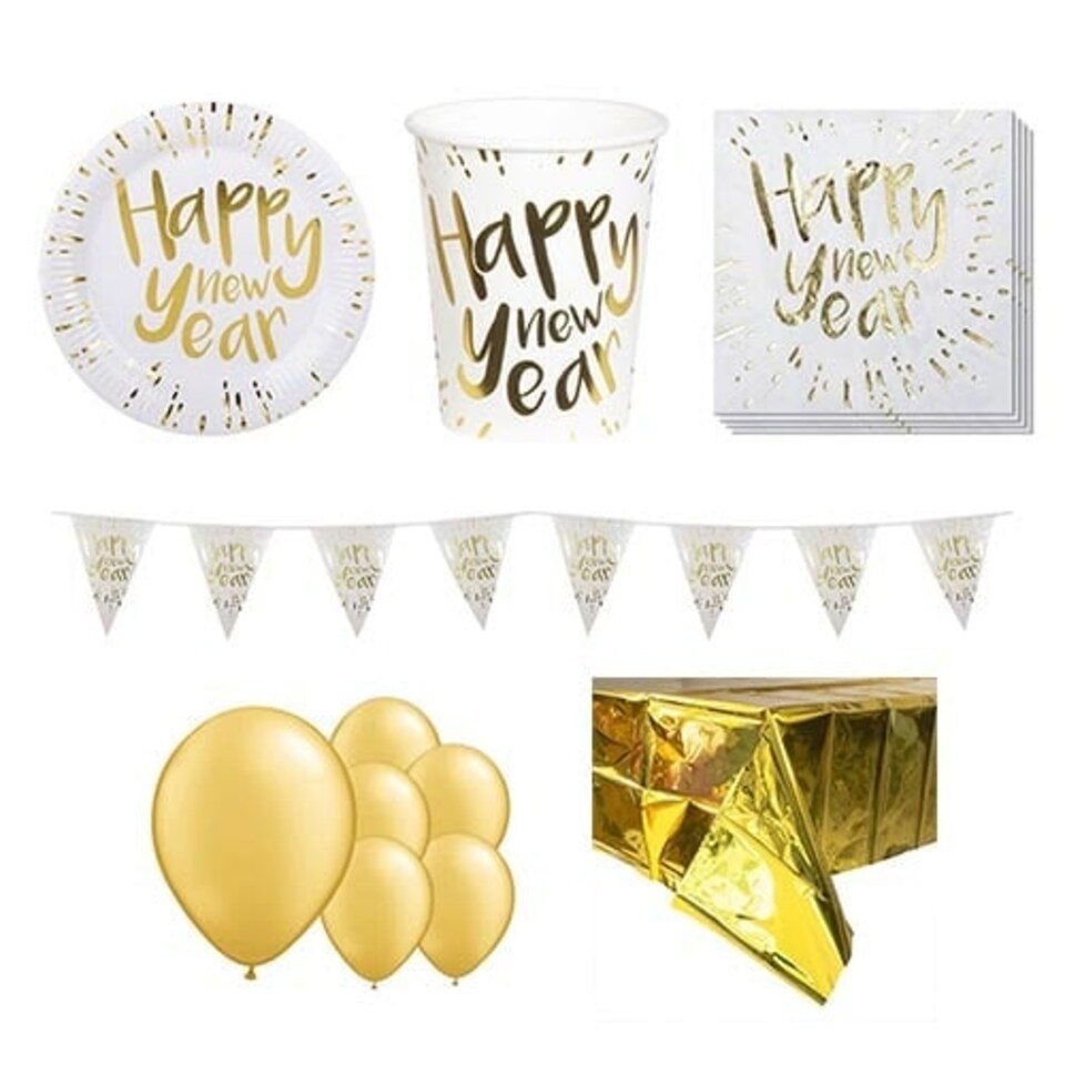New Year Gold 6 Person Deluxe Party Pack