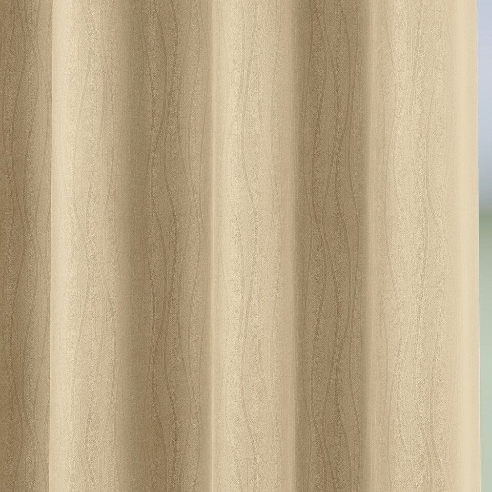 image 1 of Goodwood Cream Curtains 46 x 54 inch (117 x 137 cm) Room Darkening Eyelet Thermal Noise Reducing Curtains for Bedroom and Living Room