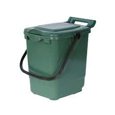 Large Compost Caddy - Green - for Food Waste Recycling (23 Litre) - 23L Plastic Composting Kerbside Bin with Composting Guide