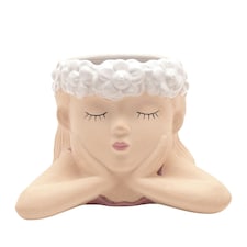 Country Living Ceramic Planter - Relaxed Girl