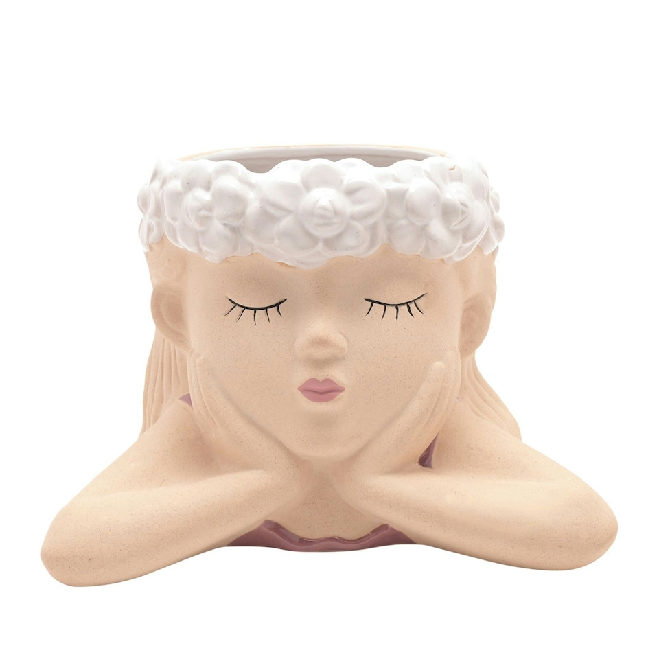 Country Living Ceramic Planter - Relaxed Girl