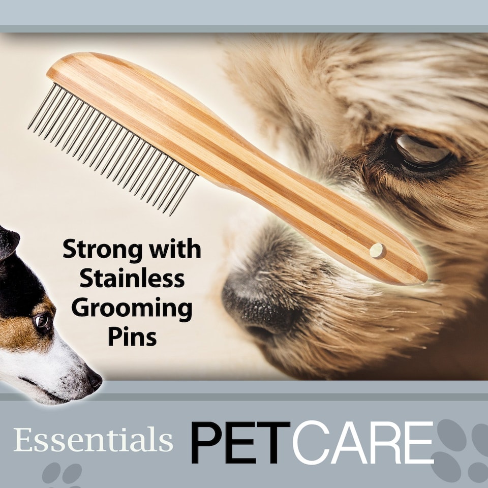 image 1 of PMS Crufts Bamboo Grooming Comb - 21.2cm x 5.5cm x 1.65cm