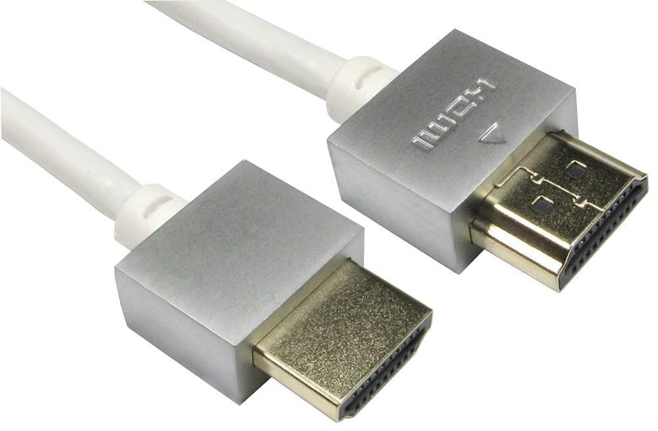 PRO SIGNAL High Speed HDMI Lead Male to Male Super Slim Gold Flashed 5m White