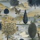 image 1 of Holden Décor Swan Lake Wallpaper - Navy/Ochre - 10m x 53cm Blue