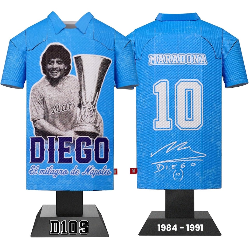 image 1 of RadStuff Metal Alloy Football Shirt - Maradona Alloy Shirt 1984/91