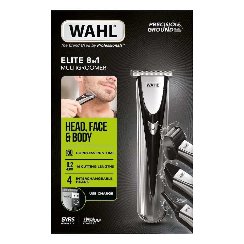 image 1 of Wahl Elite 8-in-1 Multigroomer Hair Trimmer Kit 4 Interchangeable Heads 3026318