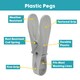 image 6 of JVL Plastic Peg Basket, Grey with 36 Extra Strong Plastic Pegs, Aqua