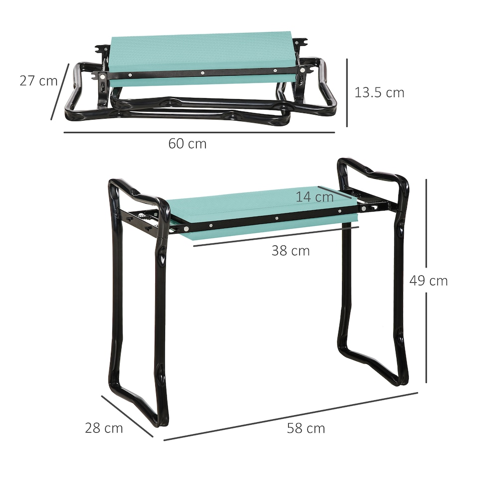 image 1 of Outsunny 2 In1 Folding Garden Kneeler Foam Chair Pad Support Bench, Green