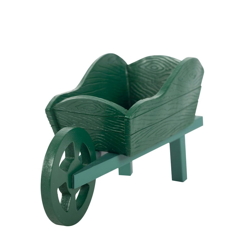 image 1 of Something Different Wheelbarrow Resin Planter - Green - One Size