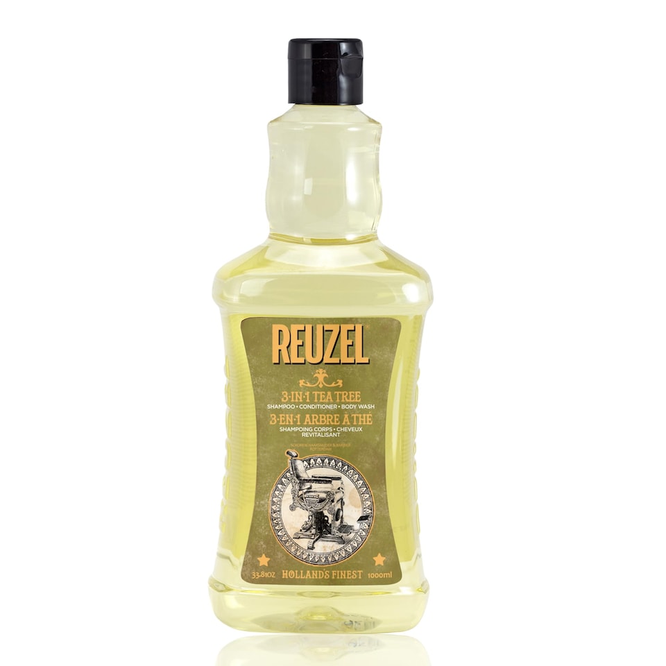 image 1 of Reuzel 3In1 Tea Tree Shampoo Cleanses Hair and Body Soothes and Moisturizes Your Skin and is Ideal for Overall Scalp Care Rinses Clean and Can Be Used Daily Vegan Formula 1000 ml