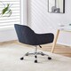 image 7 of Office Chair black velvet swivel with arms and wheels leisure home desk computer | Black