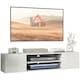 image 1 of HOMCOM Floating TV Unit for 60" TVs W/ Shelves and Cabinets, White
