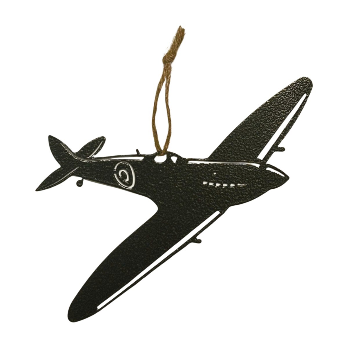 Poppyforge Hanging Spitfire Garden Art - W23 x H18 cm in Silver
