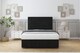 image 1 of Sloomy Lancaster Black Plush Ottoman Bed Base With 54" Floor Standing Headboard 4' Small Double | Black | Black | Small Double | 1