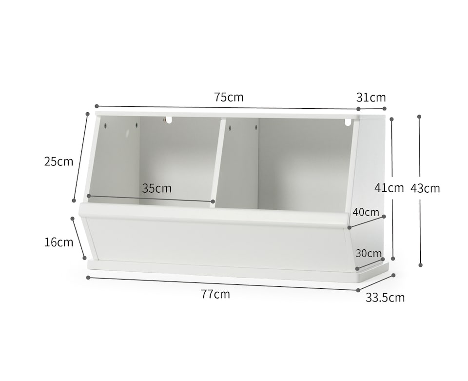 image 1 of Hooga Wooden Toy Storage Unit - Double Stacking Wooden Kids Toy Storage Trunk - Grey | Grey | One Size | 1