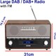 image 9 of Large Vintage Style DAB/DAB+ & FM Radio – Bluetooth – High Contrast Large Screen - AUX In – Clock & Dual Alarm – Dark Wood Cabinet – 2x5W – Mains or Battery