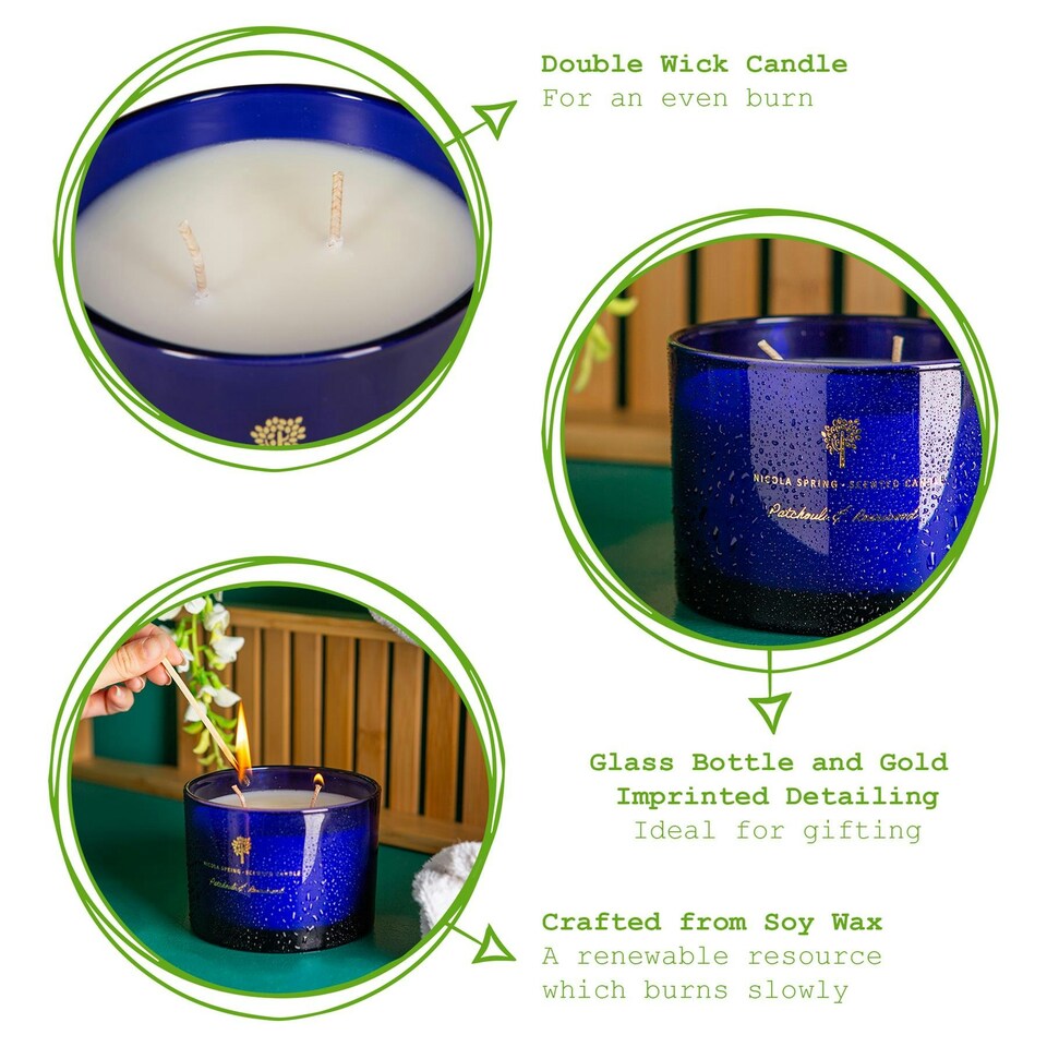 image 1 of Nicola Spring Soy Wax Scented Candle - 350g - Patchouli & Rosewood