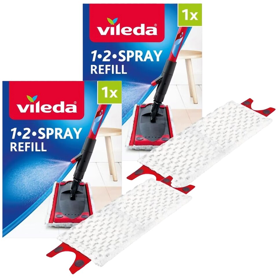 image 1 of Vileda 1-2 Spray Mop Head Refill Twin Pack 151856