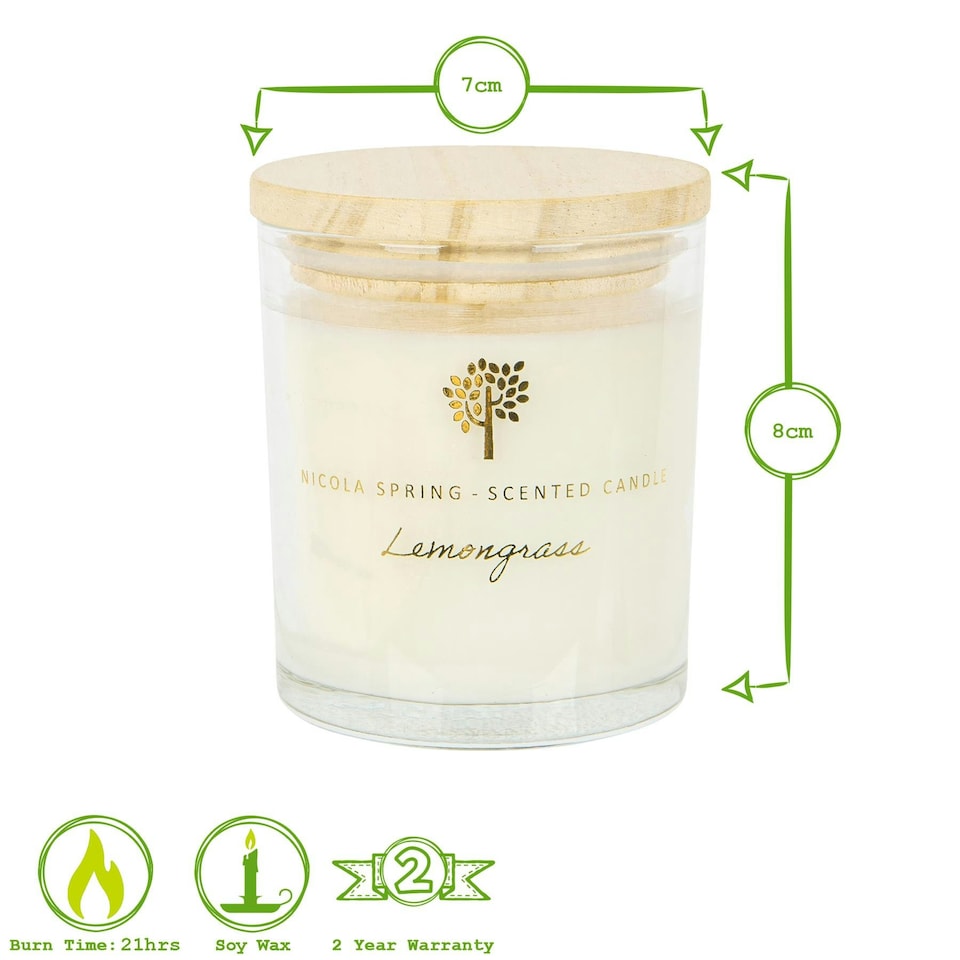 image 1 of Nicola Spring Soy Wax Scented Candle & Reed Diffuser Set - 130g - Lemongrass