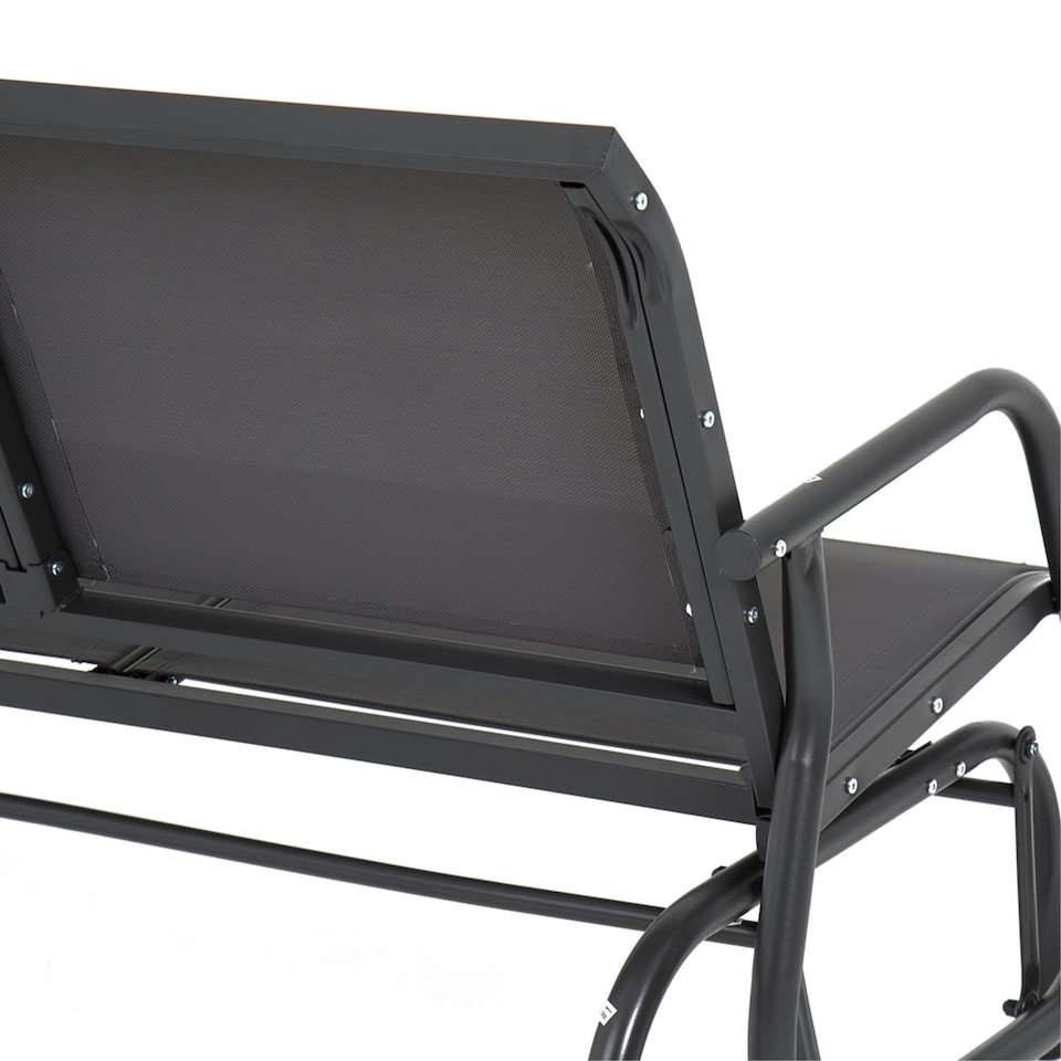image 1 of Charles Bentley Steel 2 Seater Rocking Bench - Grey