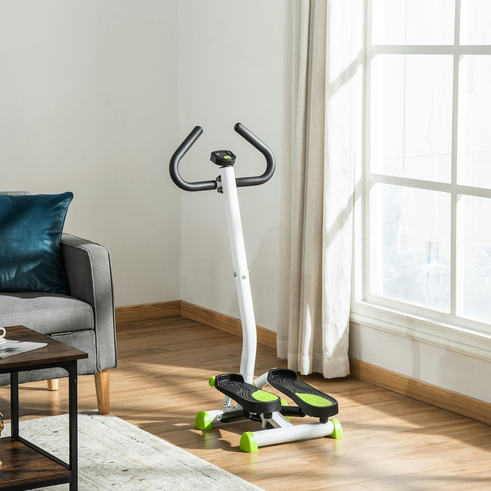 image 1 of HOMCOM Twister Stepper Step Machine with LCD Screen - Grey
