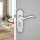 image 2 of Geneva Concealed Metal Lever Latch Door Handle Set Internal & External | Silver | Satin Nickel Bathroom