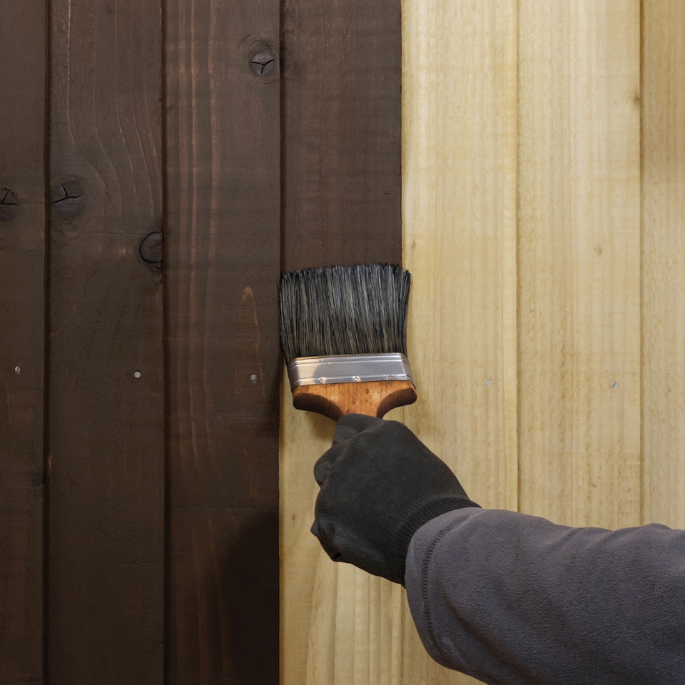 image 1 of Roxil Wood Stain Preserver (1L Burnt Umber) - 5 Year Protection for Indoor & Outdoor Decking, Fence, Shed, Furniture.5 m Coverage