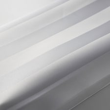 EuroShowers Satin Stripe White Shower Curtain with Weighted Hem - 180x200cm