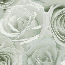 World Of Wallpaper Melany Rose Wallpaper - Sage Green - 10m x 53cm | Green